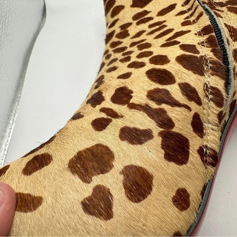 Christian Louboutin‎ Miss Clichy Leopard Print Platform Ankle Booties Sz 10